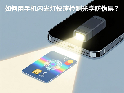如何用手机闪光灯快速检测光学防伪层？
